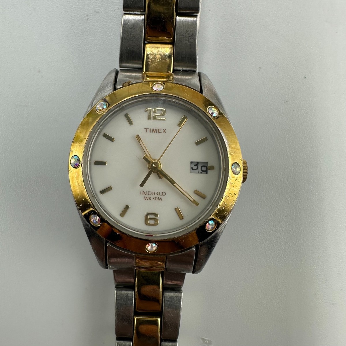 Timex Watch Women Silver Gold Two Tone 25MM Indiglo Dial  display picture 1