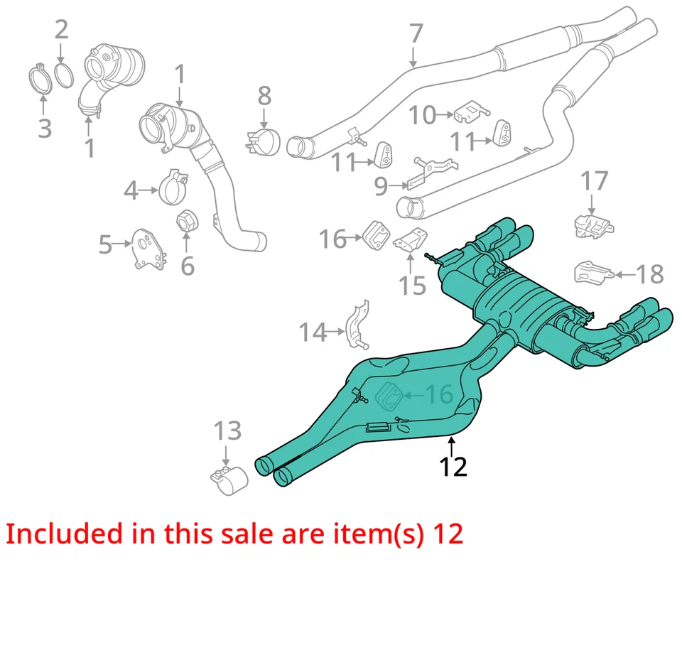 BMW X6M 2015-2019 escape/silenciador, 18 30 7 851 562 Foto 3 de 4