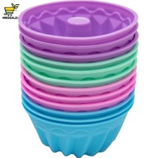 Vielseitige Silikon Gugelhupfformen - 12 Stück für Muffins, Eis & Desserts!