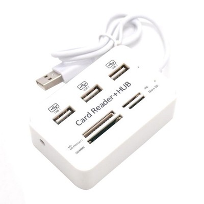 7 in 1 Tragbares Multifunktions-3-Port-USB-HUB 2.0-Splitter Combo-Kartenles1736