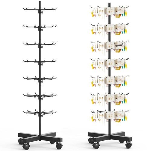 Retail Rotating Display Stand 7 Tier Rack W/ Hooks for Store Spinner ...