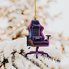 Personalized Gaming Chair Christmas Ornament, Gamer Ornament, Video Game Gift
