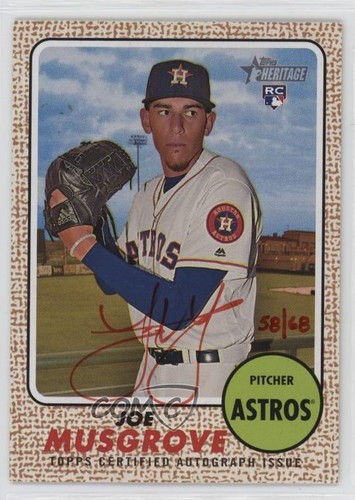Joe Musgrove [Red Ink] #JM 2017 Topps Heritage Real One Autographs card