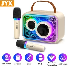 Kid Portable Karaoke Machine with 2 Microphones Party Bluetooth Speaker For Gift