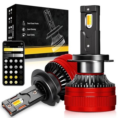 2 Pcs H7 Smart Bulbs App control Dimming & Color Temperature For Fog Light use