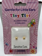 Studex Tiny Tips Earrings For Little Ears TT-622 Gold Platted 4MM Ball