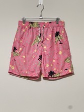 Maui and Sons Pink Multicolor Swim Trunks Mesh Lined Pool Shorts Size Small