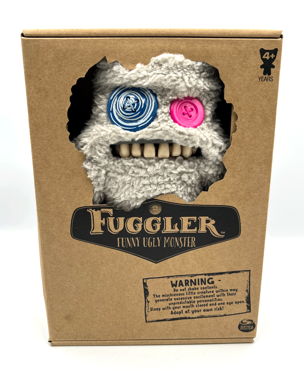 Fuggler Funny Ugly Monster Gray Yeti Sasquoosh Teeth Button Plush