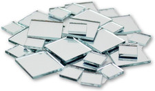 Small Mini Square Craft Mirrors Bulk 0.5  1 Inch 100 Pieces Mirror Mosaic Tiles