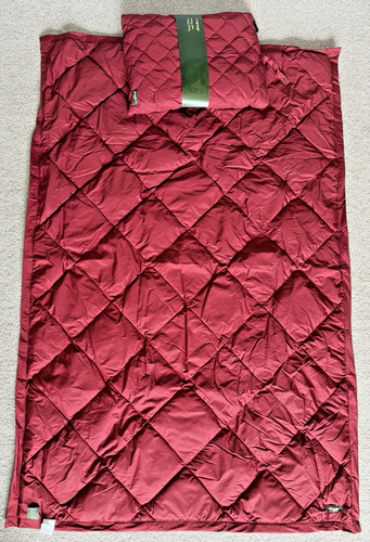 Eddie Bauer Goose Down Quilted Blanket Camping Packable Throw 36”x54” Reversible