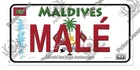 Vintage Maldives Male License Plate Metal Sign Flag Map Travel Garage Wall Decor