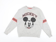 Womens UK S Regular Disney Grey Pullover Sweatshirt