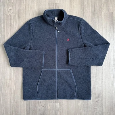 Brooks Brothers Jacket Mens XL Blue Fleece Full Zip 1818 Logo Pockets Warm - Image 1 of 4