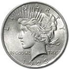 Choice AU/UNC 1923 Peace Silver Dollar - 90% Silver