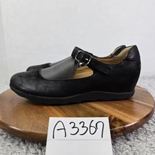 Dansko Marcella Black Leather Mary Jane Mini Wedge Comfort Daily Shoe Womens 39