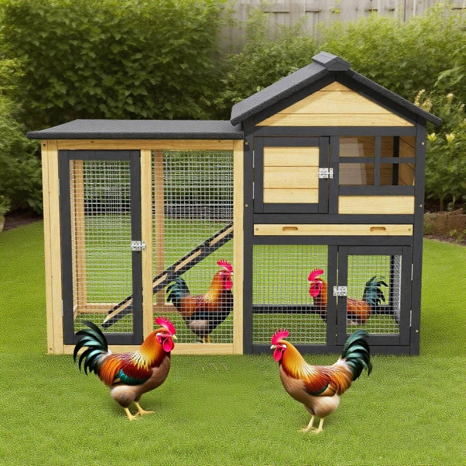 Conejera de 2 pisos con rampa a prueba de masticación y bandejas a prueba de fugas - interior/exterior Foto 4 de 4