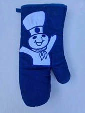 FS Pillsbury Doughboy OVEN MITT ARMS UP HEAVY DUTY POPPIN FRESH BLUE GLOVE 