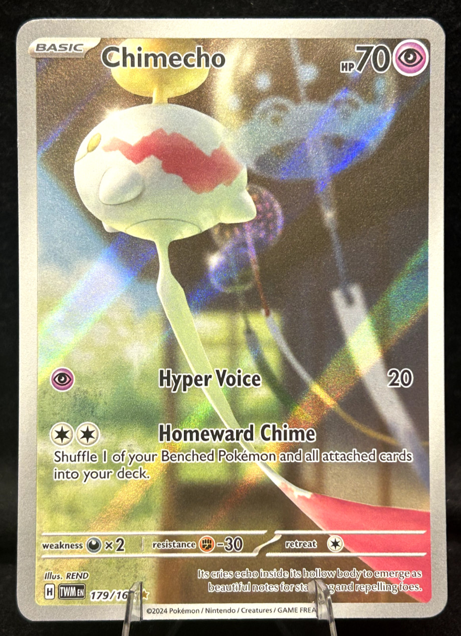 Chimecho 2024 Scarlet & Violet: Twilight Masquerade #179/167 Illustration Rare Price Guide - Sports Card Investor Chimecho 2024 Scarlet & Violet: Twilight Masquerade #179/167 Illustration Rare Price Guide - Sports Card Investor
