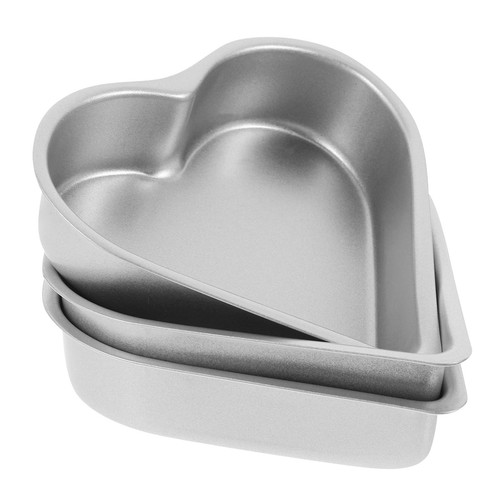 3pcs Heart Shape Pudding Molds, Non-Stick Cake Pans for Cheese Cake, Brownie,...