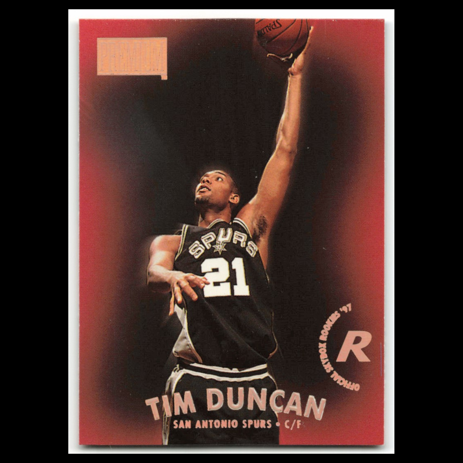 Tim Duncan Rookie #112 1997 SkyBox Premium San Antonio Spurs Basketball Card NBA