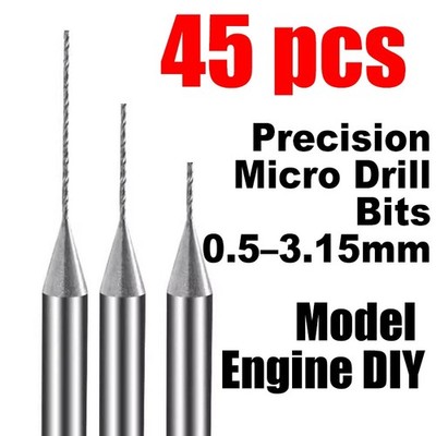 45PCS Precision Micro Drill Bit Set 0.5 3.15mm   Professional Model Engine DIY