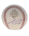 Lorenzo Cain signed 2015 World Series Rawlings OMLB baseball Beckett COA