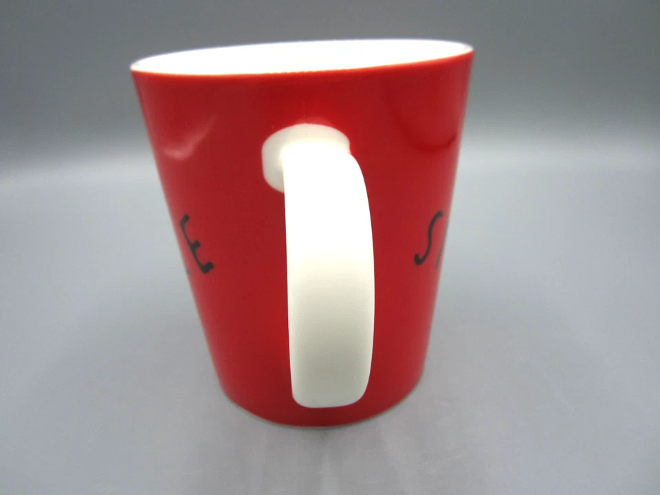 Taza de café Royal Doulton Ellen Degeneres roja y blanca "Smile" 18 oz. (306) Foto 3 de 4