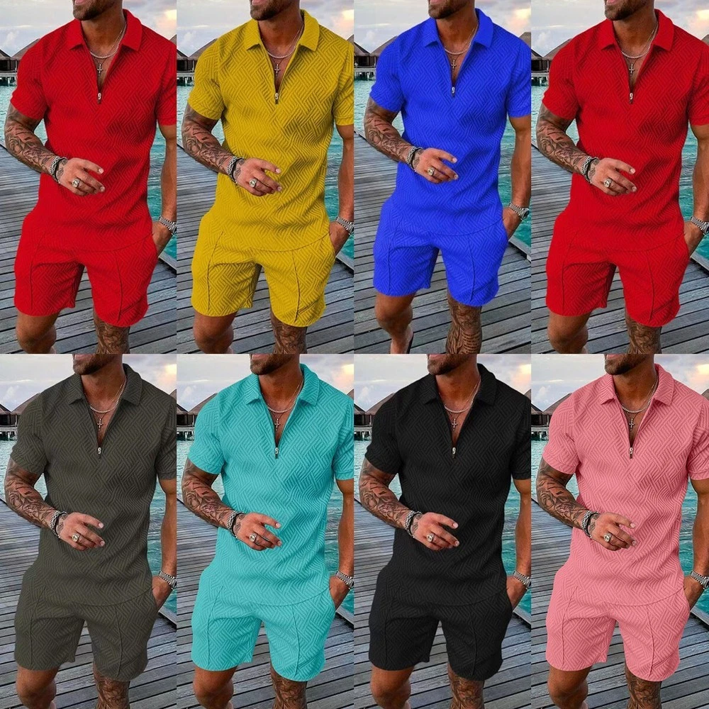 Mens Short Sets 2 Piece Outfits Shirt Casual Short Sleeve and Shorts Set 2026