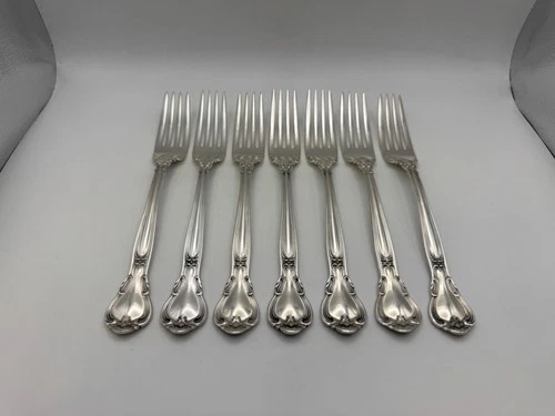Set of 7 Gorham Sterling Silver CHANTILLY 7 1/2" Place Forks