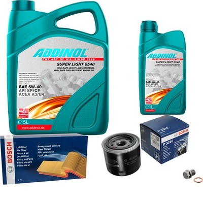 BOSCH Inspektionspaket 6L ADDINOL SUPER LIGHT 5W-40 für Hyundai Accent I X-3
