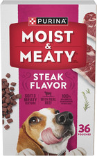 Purina Moist and Meaty Steak Flavor Soft Dog Pouches - 36 Ct. Pouch