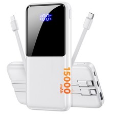 Portable Charger Power Bank, 50 Larger Capacity 15000mAh Battery Pack with B...