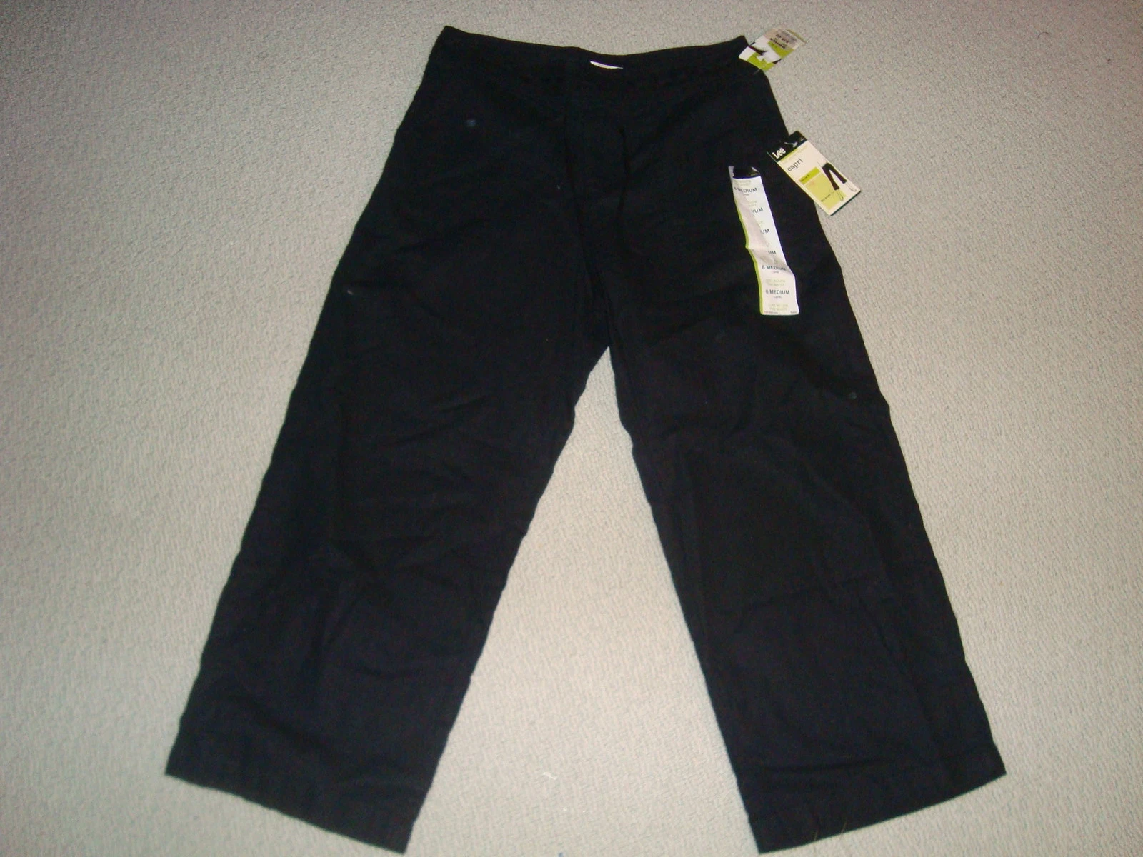 New Womens Lee Pants Capri Black 6 Medium