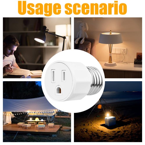 2 Pack E26/E27 3 Prong Outlet Polarized Light Bulb Plug Socket to Plug Adapter - Bild 14 von 17