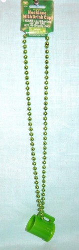 U PICK St Patrick's DAY NECKLACE Shamrock DRINKING Cup Drink Green Plastic GIFT - Picture 4 of 13