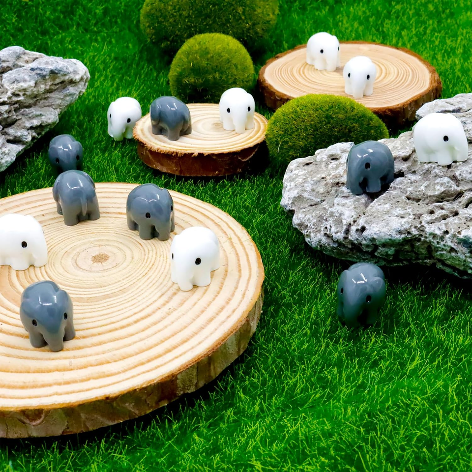 24 Pcs Mini Elephant Figurines Miniature Elephants Mini Resin Elephants