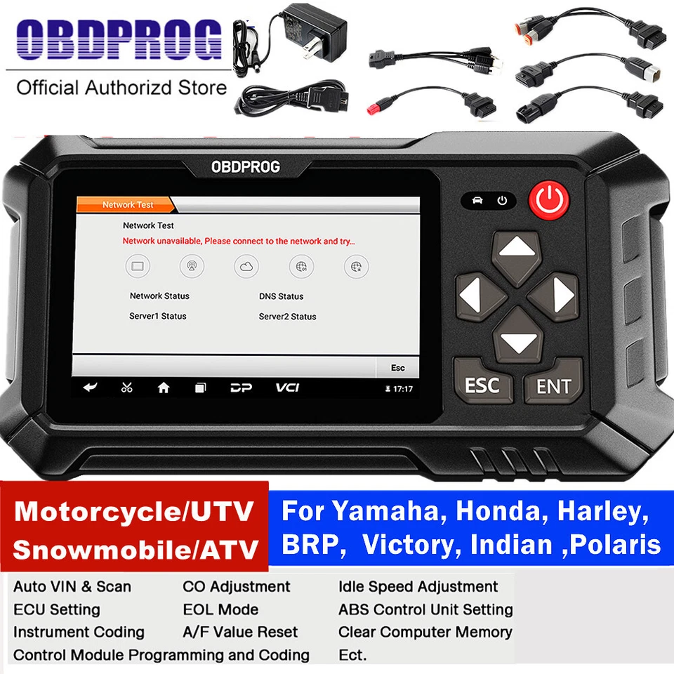 OBDPROG MOTO 100 Motorcycle Scanner OBD2 Full System Diagnostic Tool ECU Coding - Image 3 of 4