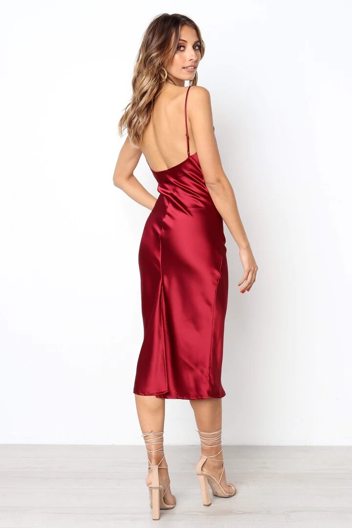 schiffer midi dress Beginning Boutique Women's Schiffer Slip Midi Dress Wine Size 10 NWT