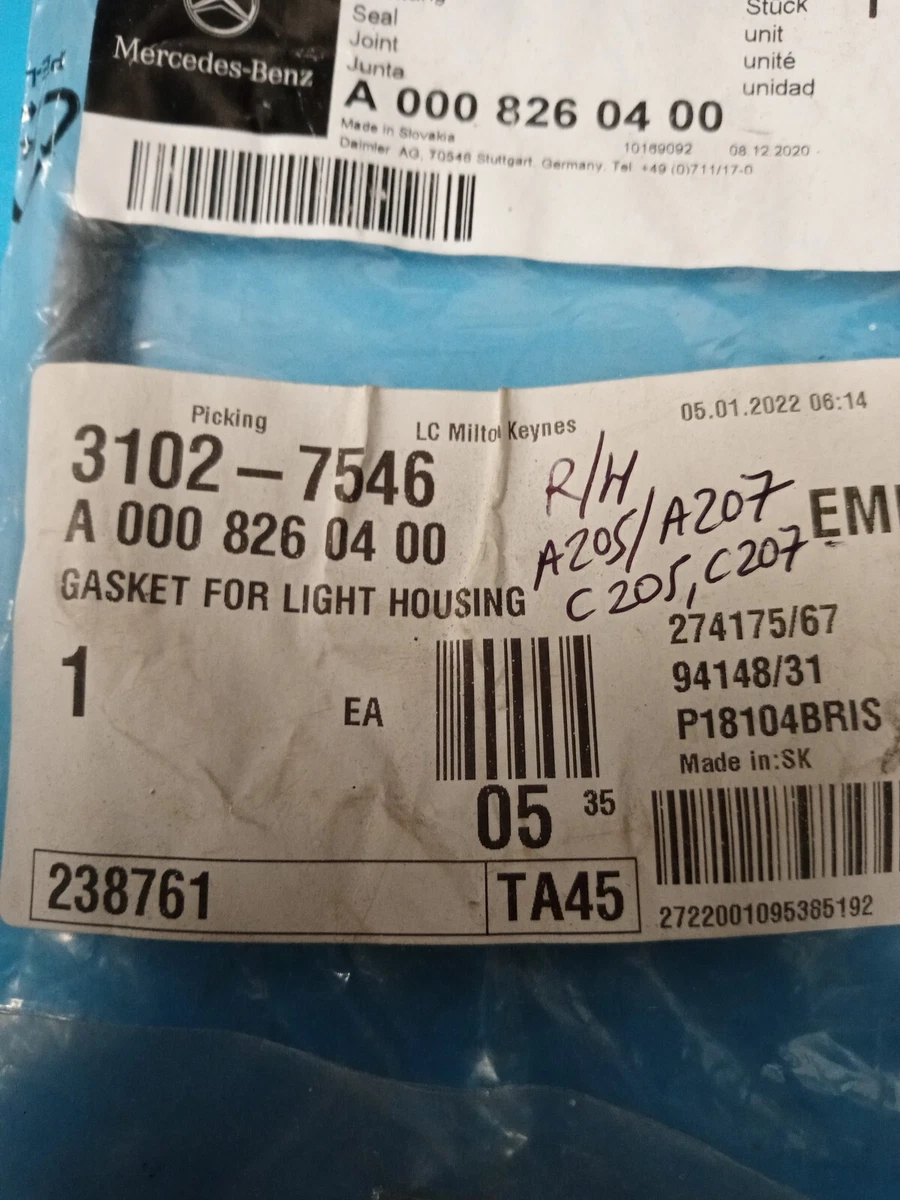 GENUINE MERCEDES A205,A207,C205,C207 R/H HEADLIGHT HOUSING GASKET  