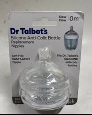 New Dr. Talbots 0M Anti-Colic Bottle Nipples 2-Pack Slow Flow Soft-Flex