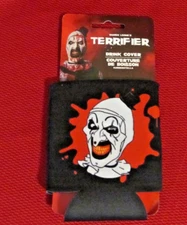 Brand New On Card Art the Clown Terrifier Drink Cover Can Coozie Halloween