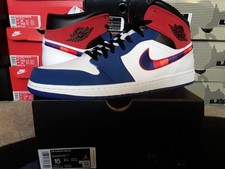 Nike Air Jordan 1 Retro Mid Se 146 White Red Blue Mens Size 11 For Sale Online Ebay Nike Air Jordan 1 Retro Mid Se 146 White Red Blue Mens Size 11 For Sale Online Ebay