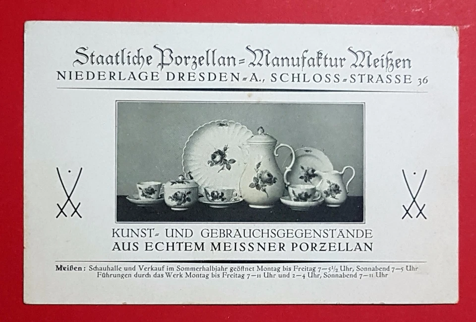 Reklame AK MEISSEN Staatliche Porzellan Manufaktur Meißen   ( 26452 - Bild 1 von 2