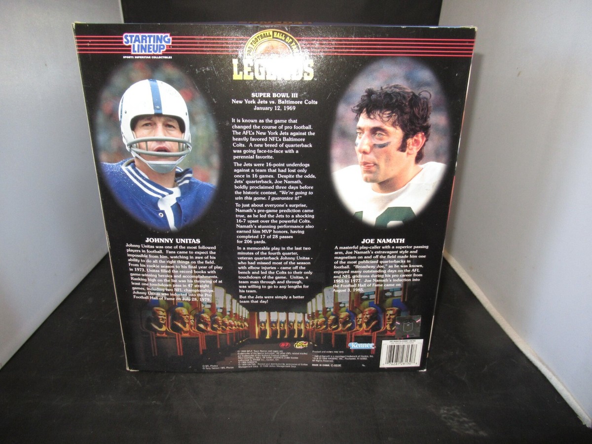 1998 Starting Lineup Football Legends Joe Namath & Johnny Unitas