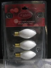 St Nicholas Square Christmas Village Set of 3 Bulbs 120V 7W NIP