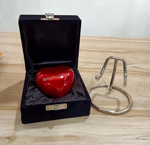 Cremation Urn for Ashes Keepsake Red Heart Urn with Box and Stand Mini Pet urn - Picture 7 of 9