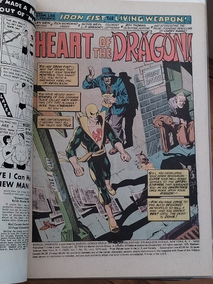 Marvel premiere 16 (Marvel, July 1974) 2nd Iron Fist, ILei