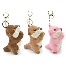 Plush Otters Shape Key Ring Stylish Animal Keyring Accessory for Women and Teens