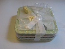 Grasslands Road Set 4 NEW 6 Sq Appetizer Plat...