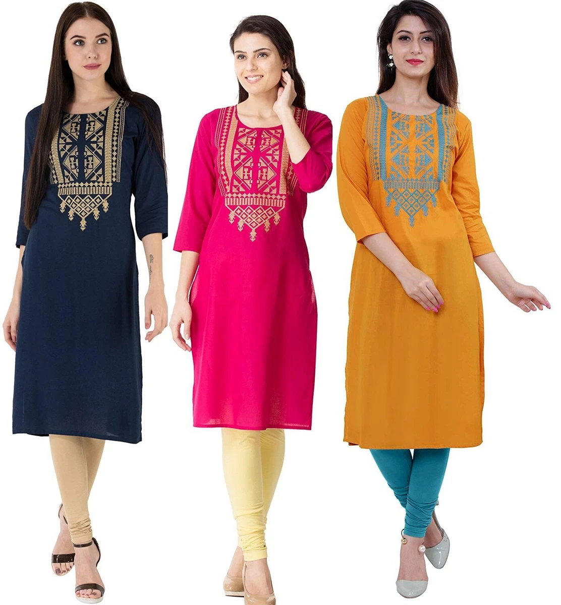 Buy Aarchi Heavy Navy Blue Rayon Gold Foil Kurti for Kids Girls (9-10 Years)(11-12  Years)(12-13 Years)(14-15 Years)(16-17 Years) at Amazon.in